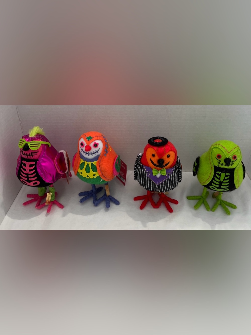 (4) NWT Hyde and Eek 2024 Feathery Friends Indoor Halloween Decorative